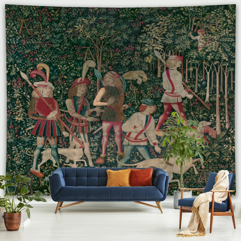 Blue Unicorn Tapestry Wall Hanging