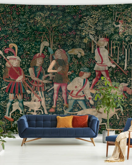Medieval Unicorn Landscape Tapestry