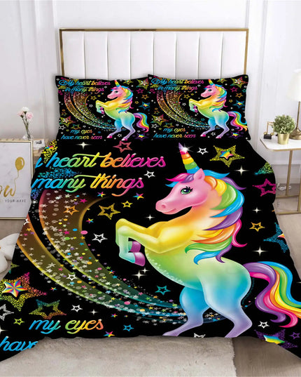 Heart Believes Unicorn Bedding