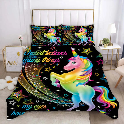 Heart Believes Unicorn Bedding