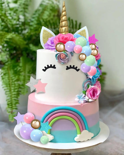 Full Unicorn Face Cake Topper 38pcs