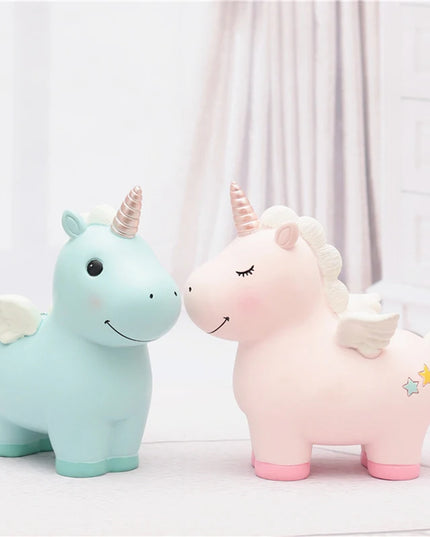 Pink Winged Unicorn Piggy Bank