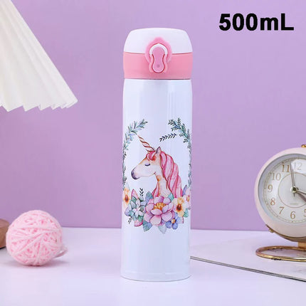 Floral Cute Unicorn Water Bottle