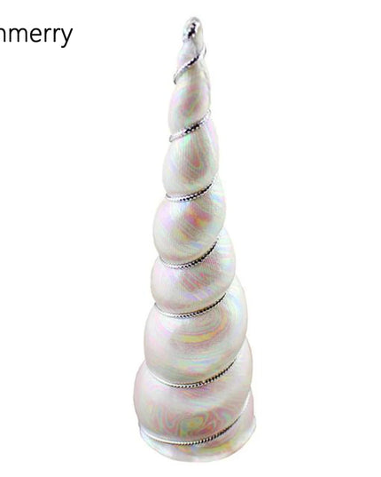 10-Pack White Iridescent Unicorn Horns