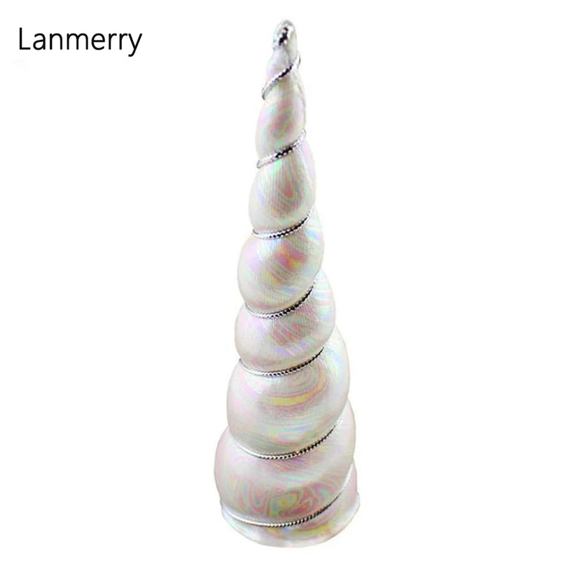 10-Pack White Iridescent Unicorn Horns