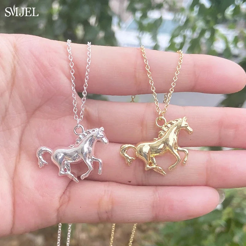 3D Rearing Unicorn Pendant Necklace