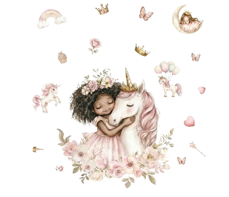 Unicorn & Flowers Wall Sticker