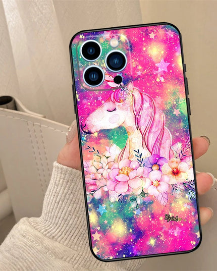 Sparkly Floral Unicorn Phone Case