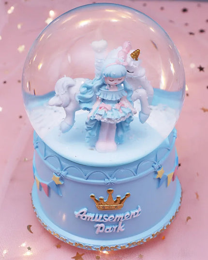 Dreamy Pink Unicorn Snow Globe
