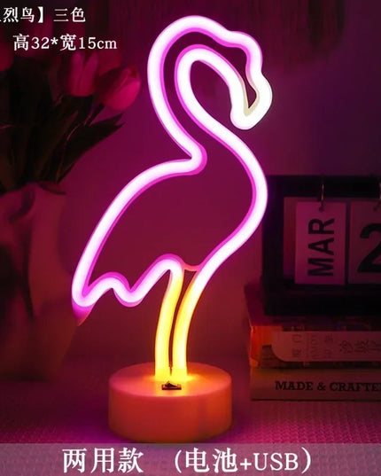 Unicorn & Flamingo Neon Night Light Set