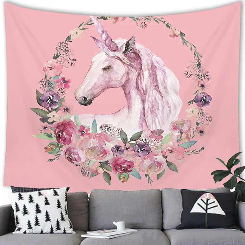 Purple Dreamy Unicorn Tapestry