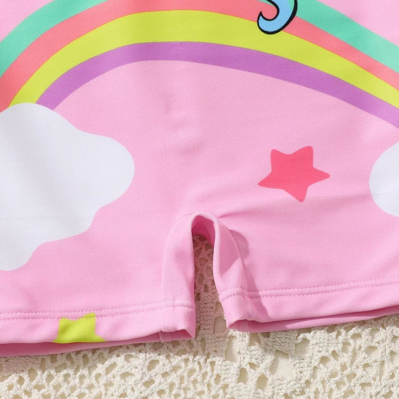 Kawaii Unicorn Rash Guard Swimsuit
