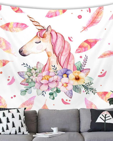 Lush Garden Unicorn Tapestry