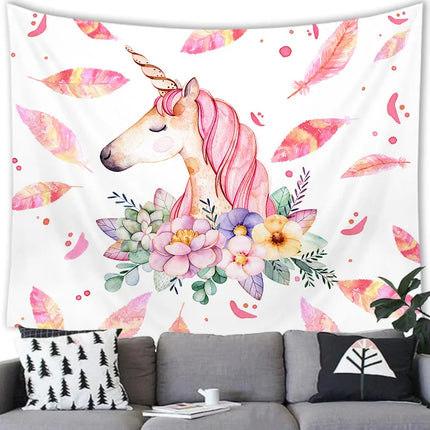 Lush Garden Unicorn Tapestry