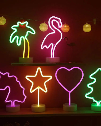 Unicorn & Flamingo Neon Night Light Set