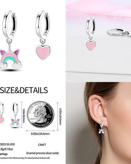 Kawaii White Unicorn Earrings