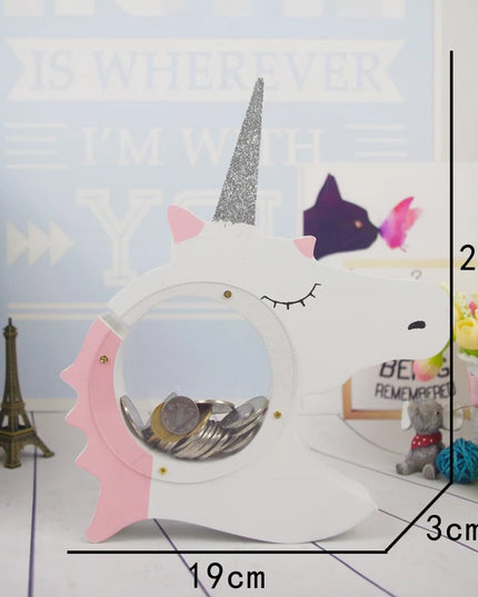 Sparkly Unicorn Head Piggy Bank