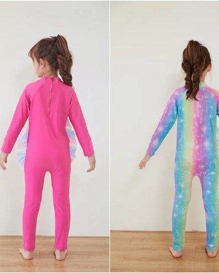 Rainbow Stripe Unicorn Tutu Swimsuit
