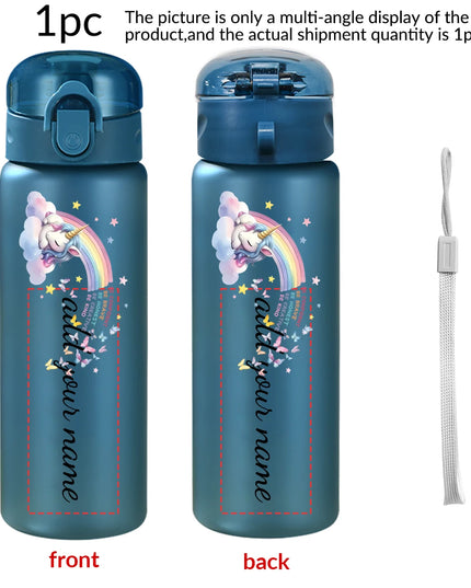 Cool Blue Unicorn Water Bottle