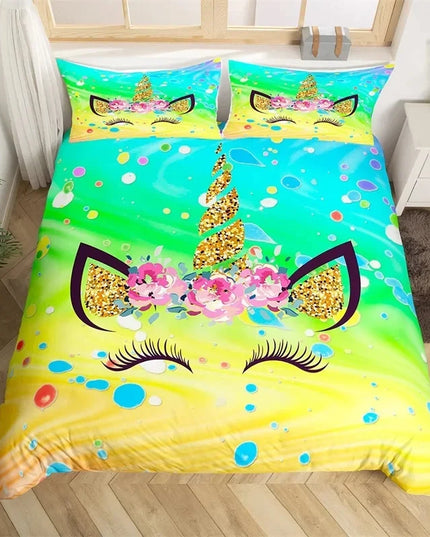 Tropical Glow Unicorn Bedding