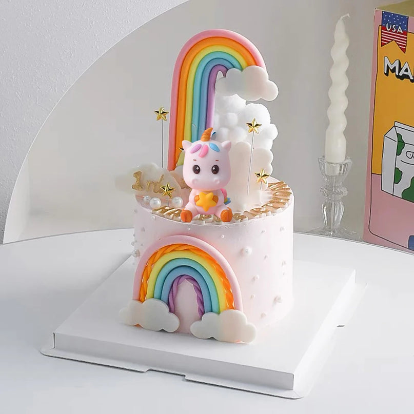 Rainbow Cloud Unicorn Cake Topper