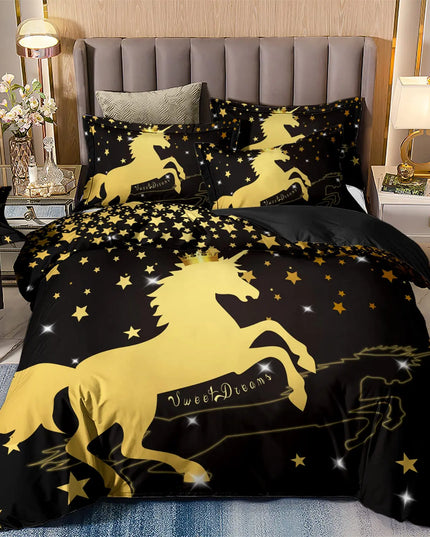 Sweet Dreams Gold Unicorn Bedding
