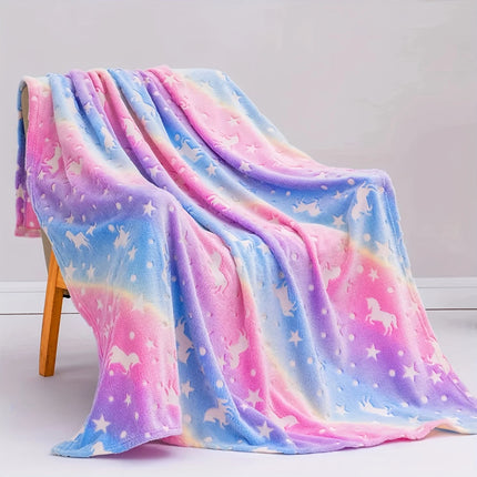 Rainbow Fleece Unicorn Blanket