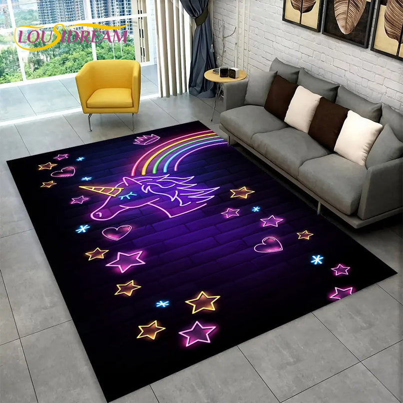 Sparkly Rainbow Unicorn Rug