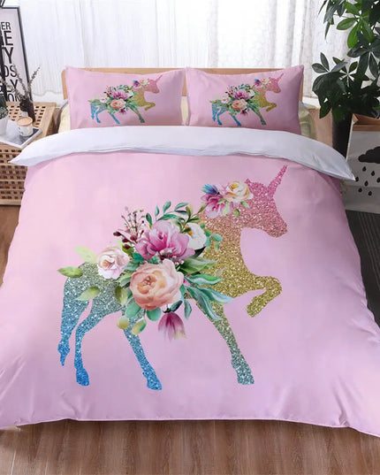 Glitter Silhouette Unicorn Bedding