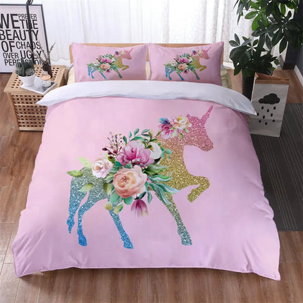 Glitter Silhouette Unicorn Bedding