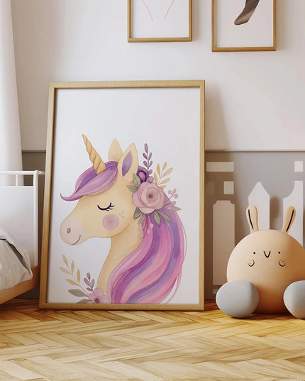 Purple Unicorn Nursery Wall Art