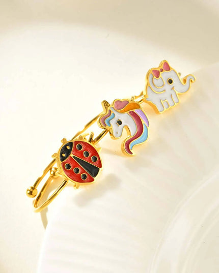 Enamel Gold Unicorn Ring