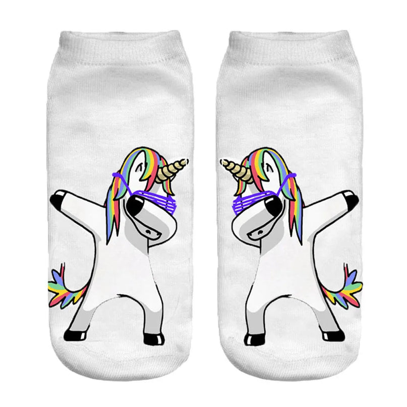 Rainbow Mane Unicorn Ankle Socks