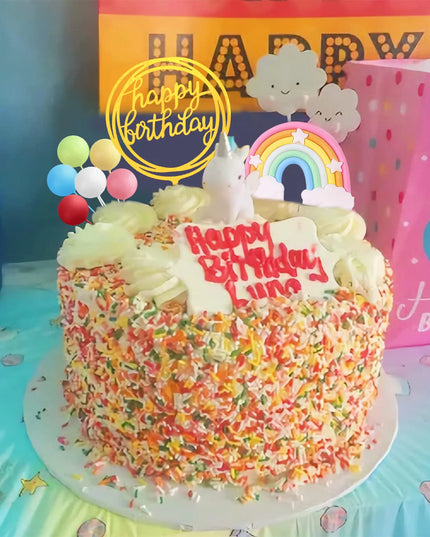 Birthday Unicorn Cake Topper Set