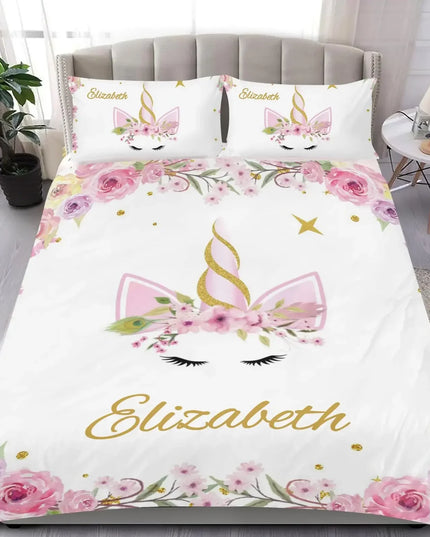 Gold Wreath Unicorn Bedding