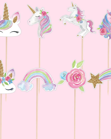 Rainbow Unicorn Cupcake Toppers 24pk