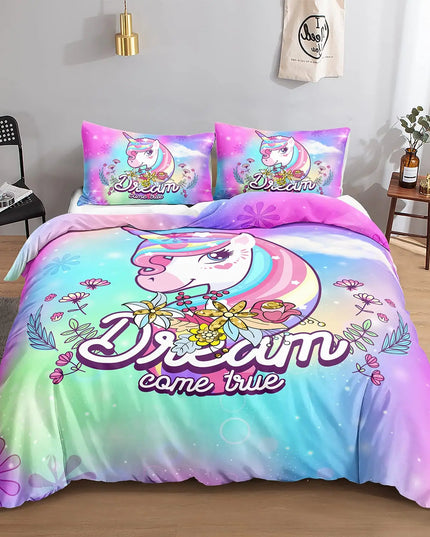 Neon Rainbow Unicorn Bedding