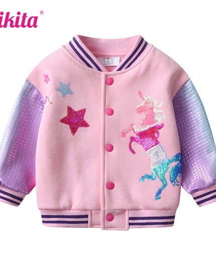 Sparkly Unicorn Sequin Bomber