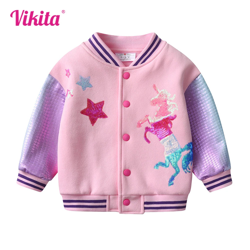 Sparkly Unicorn Sequin Bomber