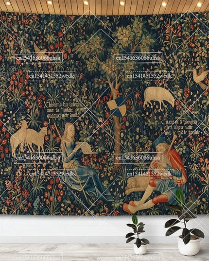 Medieval Unicorn Tapestry for Walls
