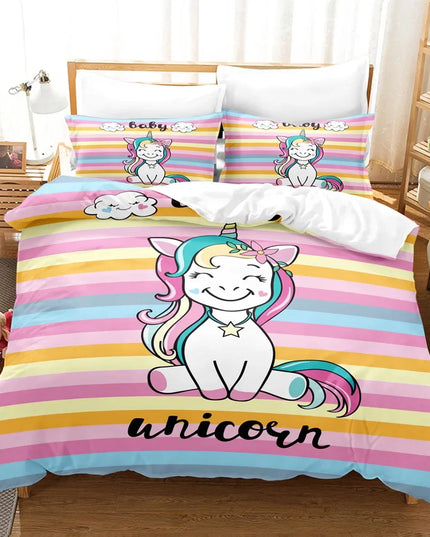 Striped Baby Unicorn Bedding