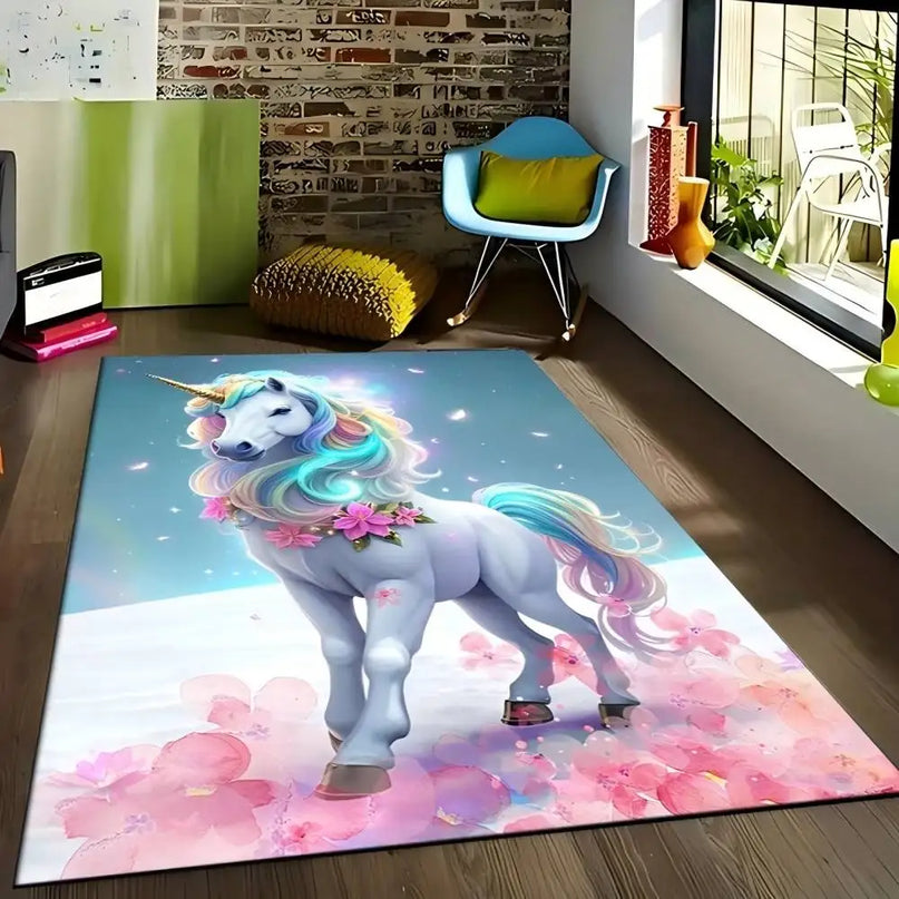 Cherry Blossom Unicorn Rug
