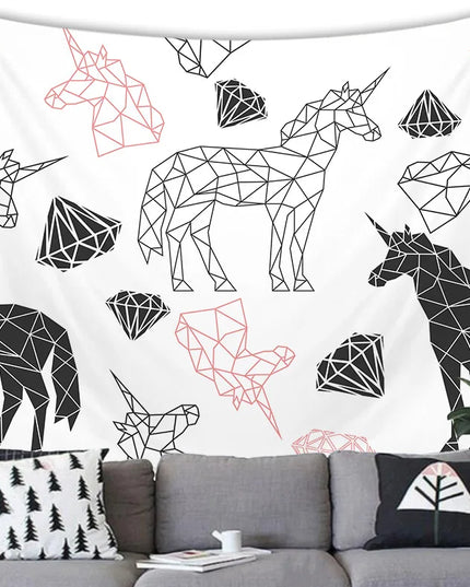 Geometric Unicorn Tapestry Polygon
