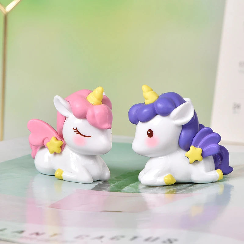 Pink Lying Unicorn Fondant Figurine