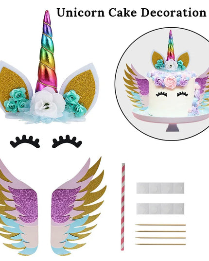 Glitter Wings Unicorn Cake Topper