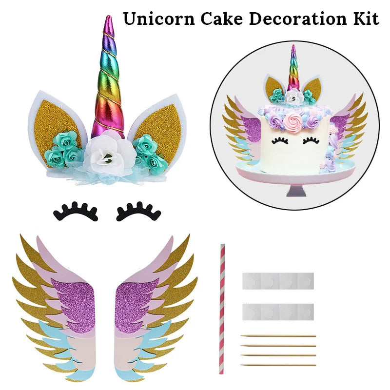 Glitter Wings Unicorn Cake Topper