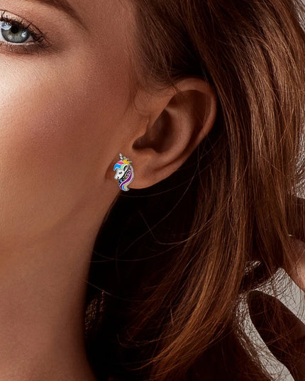 Crown Unicorn Stud Earrings