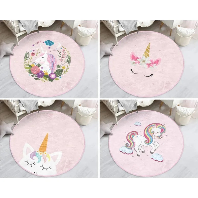 Floral Wreath Unicorn Rug