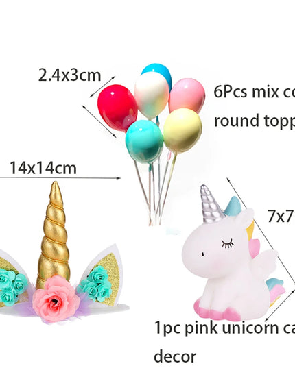 8-Piece Unicorn Cake Topper Kit