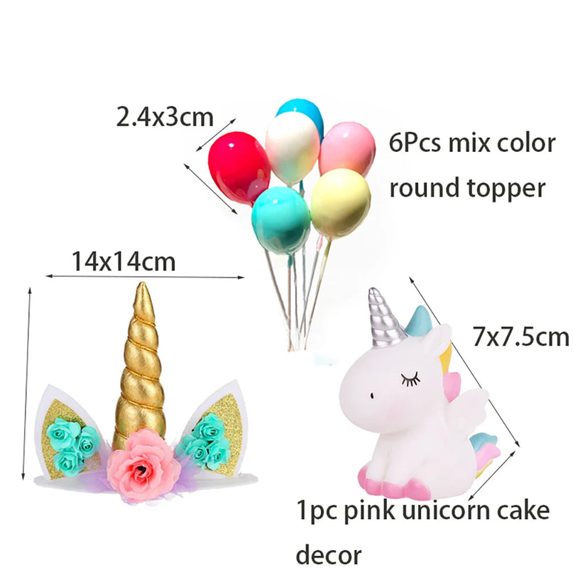 8-Piece Unicorn Cake Topper Kit